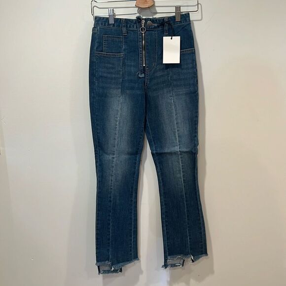 NWT EVIDNT Los Angeles Tangier Step Hem Straight Denim Jeans - Size 25 - Picture 1 of 6